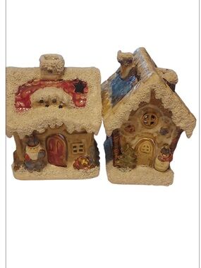 Vintage family dollar  Ceramic Gingerbread  House Tealight Candle holder